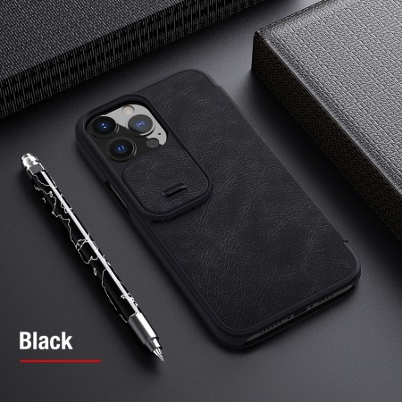 Husa pentru iPhone 13 Pro Max - Nillkin QIN Leather Pro Case - Black