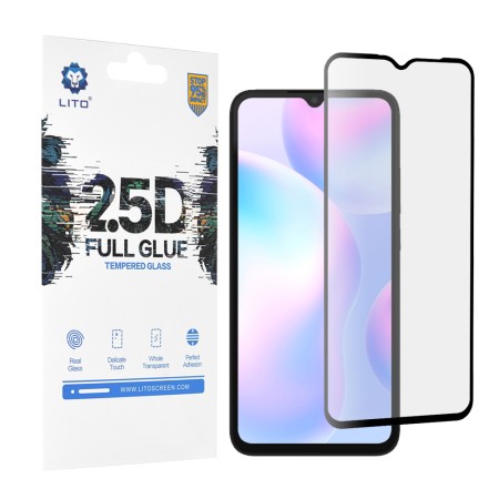 Folie pentru Xiaomi Redmi 9A / Redmi 9AT / Redmi 9C / Redmi 9C NFC / Redmi 10A - Lito 2.5D FullGlue Glass - Black