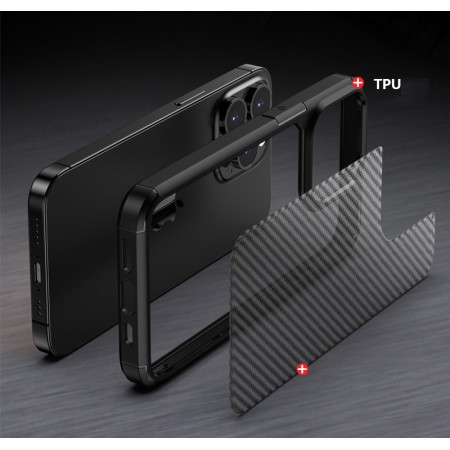 Husa pentru iPhone 13 Pro - Techsuit Carbon Fuse - Black