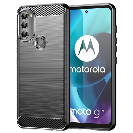 Husa pentru Motorola Moto G71 5G - Techsuit Carbon Silicone - Black