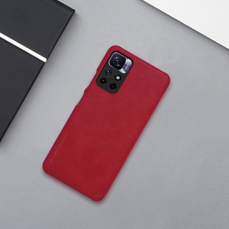 Husa pentru Xiaomi Poco M4 Pro 5G - Nillkin QIN Leather Case - Red