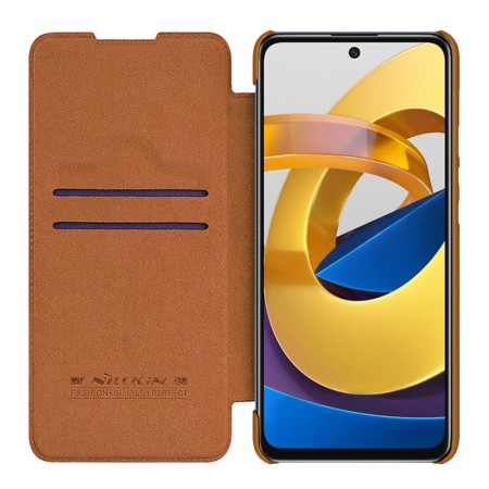 Husa pentru Xiaomi Poco M4 Pro 5G - Nillkin QIN Leather Case - Brown