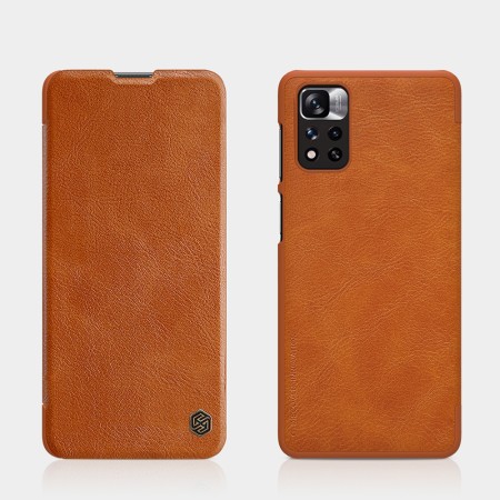 Husa pentru Xiaomi Redmi Note 11 Pro+ 5G - Nillkin QIN Leather Case - Brown