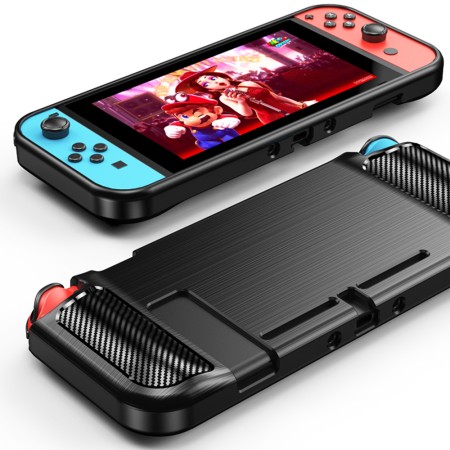 Husa pentru Nintendo Switch - Techsuit Carbon Silicone - Black