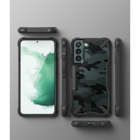 Husa pentru Samsung Galaxy S22 Plus - Ringke Fusion X Design - Camo Black