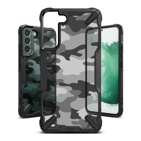 Husa pentru Samsung Galaxy S22 Plus - Ringke Fusion X Design - Camo Black