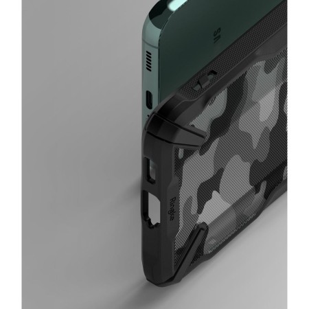 Husa pentru Samsung Galaxy S22 Plus - Ringke Fusion X Design - Camo Black