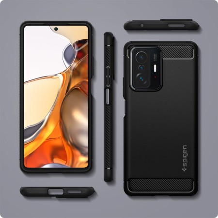 Husa pentru Xiaomi 11T / 11T Pro - Spigen Rugged Armor - Black