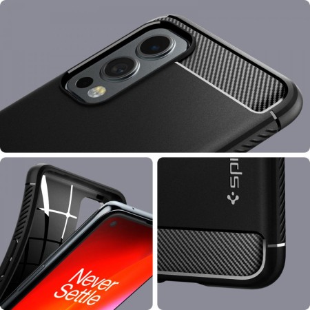 Husa pentru OnePlus Nord 2 5G - Spigen Rugged Armor - Black