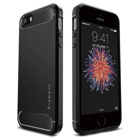 Husa pentru iPhone 5 / 5s / SE - Spigen Rugged Armor - Black