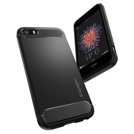 Husa pentru iPhone 5 / 5s / SE - Spigen Rugged Armor - Black