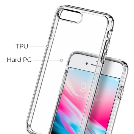 Husa pentru iPhone 7 Plus / 8 Plus - Spigen Ultra Hybrid 2 - Crystal Clear