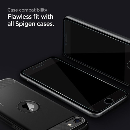 Folie pentru iPhone 7 / 8 / SE 2020 / SE 2022 - Spigen Glas.tR Align Master - Black