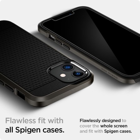 Folie pentru iPhone 12 mini - Spigen Glas.tR Slim - Clear