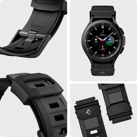 Curea pentru Samsung Galaxy Watch 4/5/Active 2, Huawei Watch GT 3 (42mm)/GT 3 Pro (43mm) - Spigen Rugged Band - Black