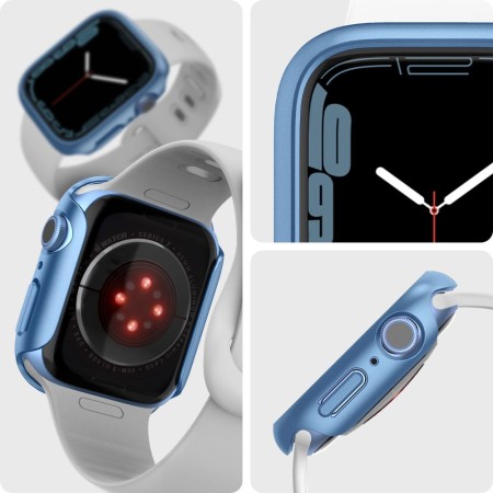 Husa pentru Apple Watch 7 / 8 / 9 (45mm) - Spigen Thin Fit - Blue