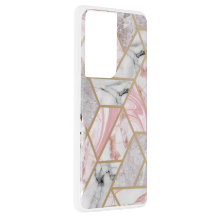 Husa pentru Samsung Galaxy S21 Ultra 5G - Techsuit Marble Series - Pink Hex