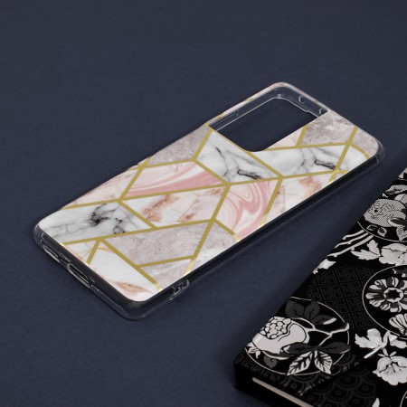 Husa pentru Samsung Galaxy S21 Ultra 5G - Techsuit Marble Series - Pink Hex