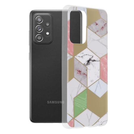 Husa pentru Samsung Galaxy A52 4G / A52 5G / A52s 5G - Techsuit Marble Series - Purple Hex