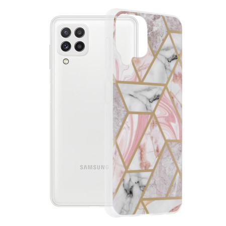 Husa pentru Samsung Galaxy A22 4G / M22 4G - Techsuit Marble Series - Pink Hex