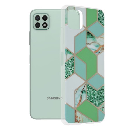 Husa pentru Samsung Galaxy A22 5G - Techsuit Marble Series - Green Hex