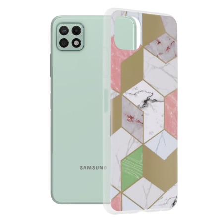 Husa pentru Samsung Galaxy A22 5G - Techsuit Marble Series - Purple Hex