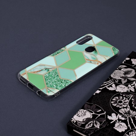 Husa pentru Samsung Galaxy A20e - Techsuit Marble Series - Green Hex