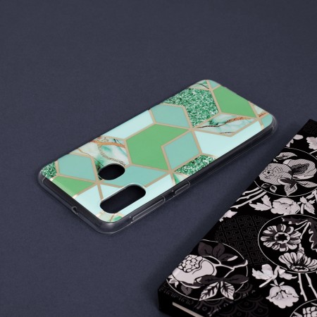 Husa pentru Samsung Galaxy A20e - Techsuit Marble Series - Green Hex