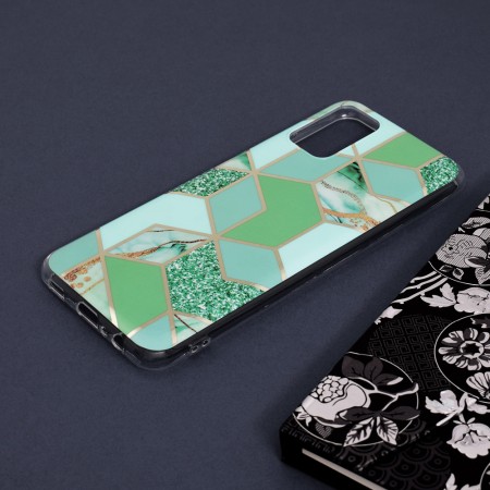 Husa pentru Samsung Galaxy A03s - Techsuit Marble Series - Green Hex