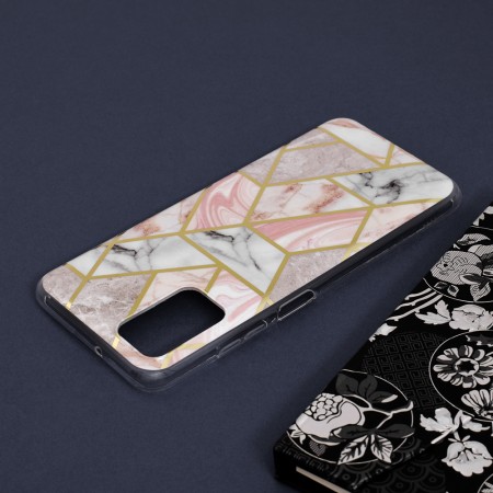 Husa pentru Samsung Galaxy A03s - Techsuit Marble Series - Pink Hex