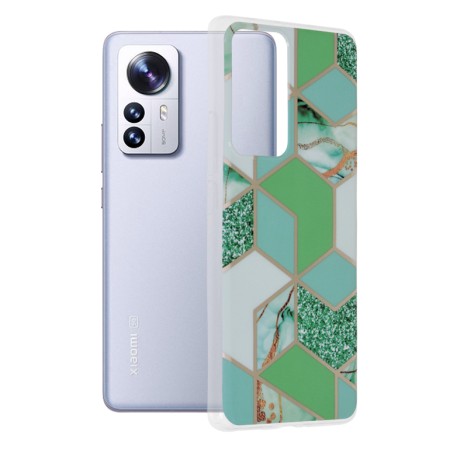 Husa pentru Xiaomi 12 Pro - Techsuit Marble Series - Green Hex