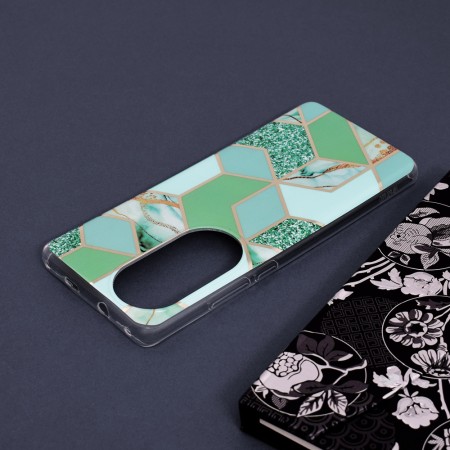 Husa pentru Huawei P50 Pro - Techsuit Marble Series - Green Hex