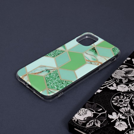 Husa pentru iPhone 11 - Techsuit Marble Series - Green Hex