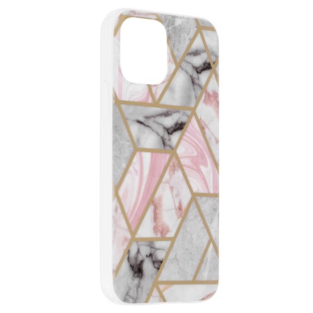 Husa pentru iPhone 12 / 12 Pro - Techsuit Marble Series - Pink Hex