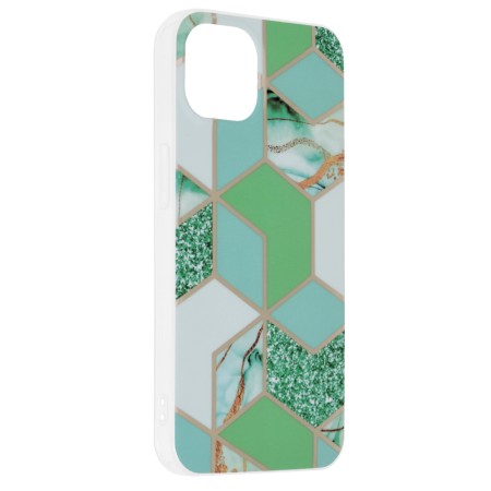 Husa pentru iPhone 13 - Techsuit Marble Series - Green Hex