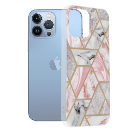 Husa pentru iPhone 13 Pro Max - Techsuit Marble Series - Pink Hex