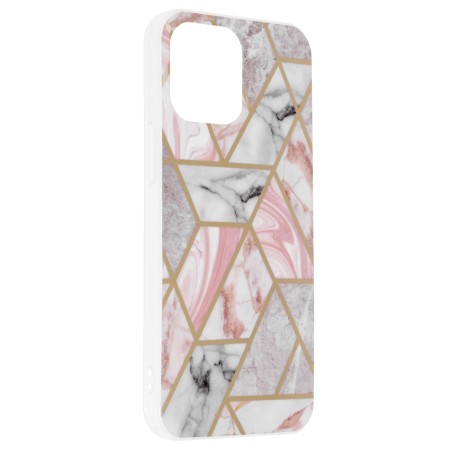 Husa pentru iPhone 13 Pro Max - Techsuit Marble Series - Pink Hex