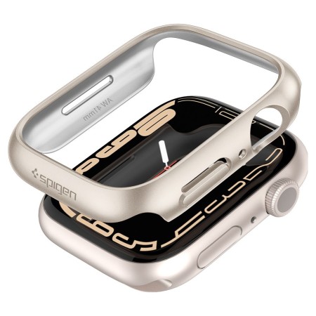 Husa pentru Apple Watch 7 / 8 / 9 (41mm) - Spigen Thin Fit - Starlight