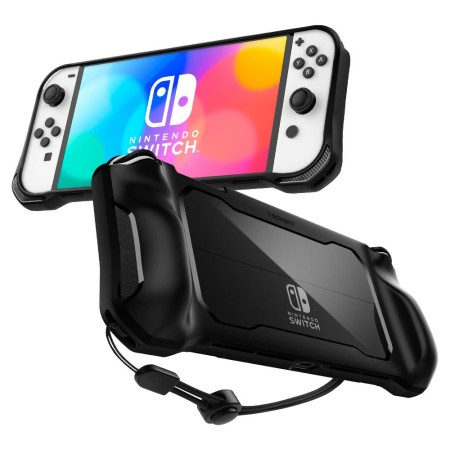 Husa pentru Nintendo Switch OLED - Spigen Rugged Armor - Black