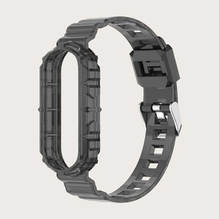 Curea pentru Xiaomi Mi Band 5 / 5 NFC / 6 / 6 NFC / Amazfit Band 5 - Techsuit Watchband (W017) - Black