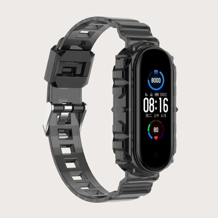 Curea pentru Xiaomi Mi Band 5 / 5 NFC / 6 / 6 NFC / Amazfit Band 5 - Techsuit Watchband (W017) - Black