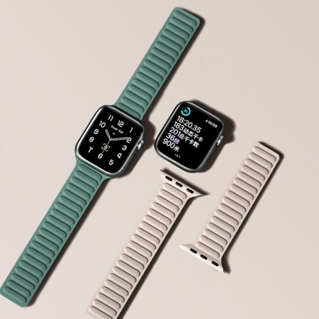 Curea barbati pentru Apple Watch 1/2/3/4/5/6/7/8/9/SE/SE 2/Ultra/Ultra 2 (42/44/45/49mm) - Techsuit Watchband (W035) - Orange