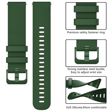 Curea pentru Samsung Galaxy Watch 4/5/Active 2, Huawei Watch GT 3 (42mm)/GT 3 Pro (43mm) - Techsuit Watchband 20mm (W006) - Green