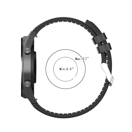 Curea pentru Samsung Galaxy Watch (46mm) / Gear S3, Huawei Watch GT / GT 2 / GT 2e / GT 2 Pro / GT 3 (46 mm) - Techsuit Watchband 22mm (W007) - Black