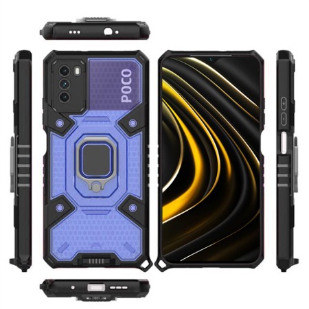 Husa pentru Xiaomi Poco M3 - Techsuit Honeycomb Armor - Blue