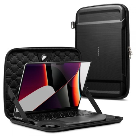 Husa pentru Laptop 13-14" - Spigen Rugged Armor Pro Pouch - Black