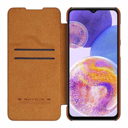 Husa pentru Samsung Galaxy A23 4G / A23 5G - Nillkin QIN Leather Case - Brown