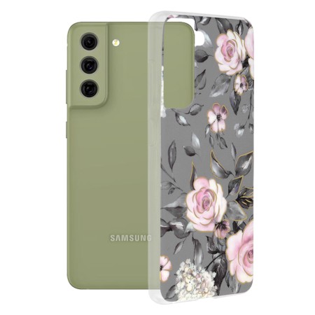 Husa pentru Samsung Galaxy S21 FE 5G - Techsuit Marble Series - Bloom of Ruth Gray