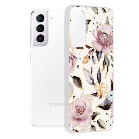 Husa pentru Samsung Galaxy S21 5G - Techsuit Marble Series - Chloe White