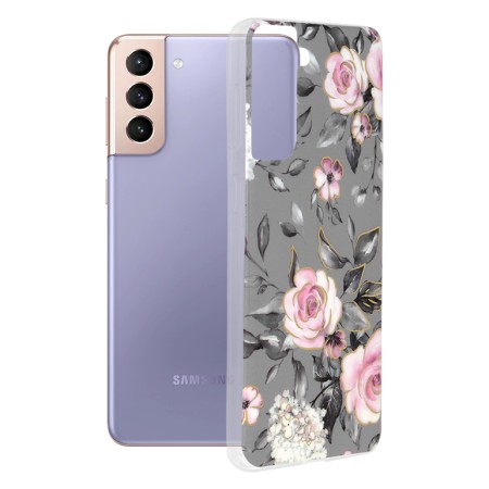 Husa pentru Samsung Galaxy S21 Plus 5G - Techsuit Marble Series - Bloom of Ruth Gray